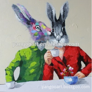 lovely rabbit animal oil painting